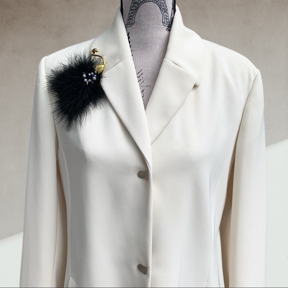 Melanie Lyne Jackie O Ivory coat LARGE - Picture 2 of 13